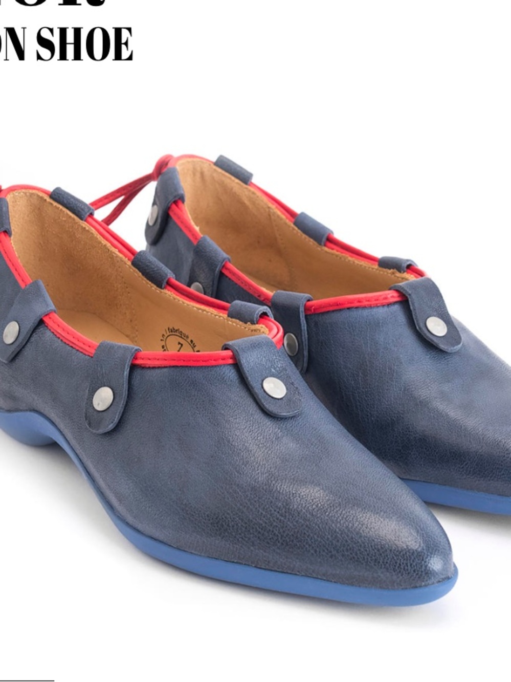 john fluevog vigor slip on shoes 9.5 redTrim